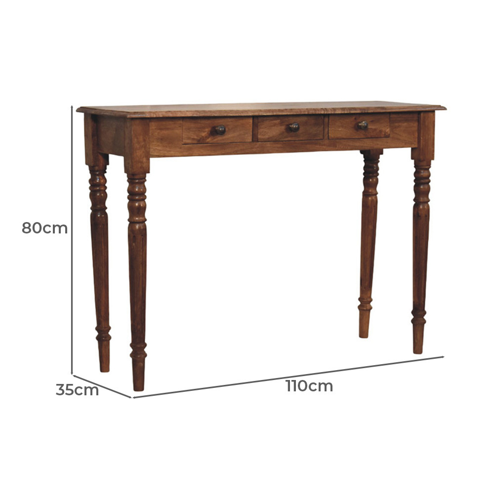 Huxley 3 Drawer Mango Wood Console Table