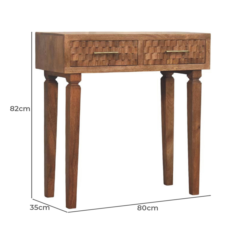 Dominik 2 Drawer Mango Wood Console Table