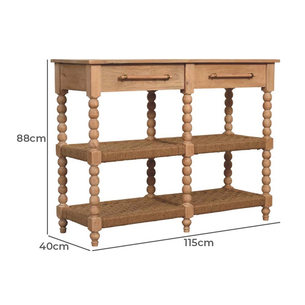 Raisa 2 Drawer Mango Wood Console Table