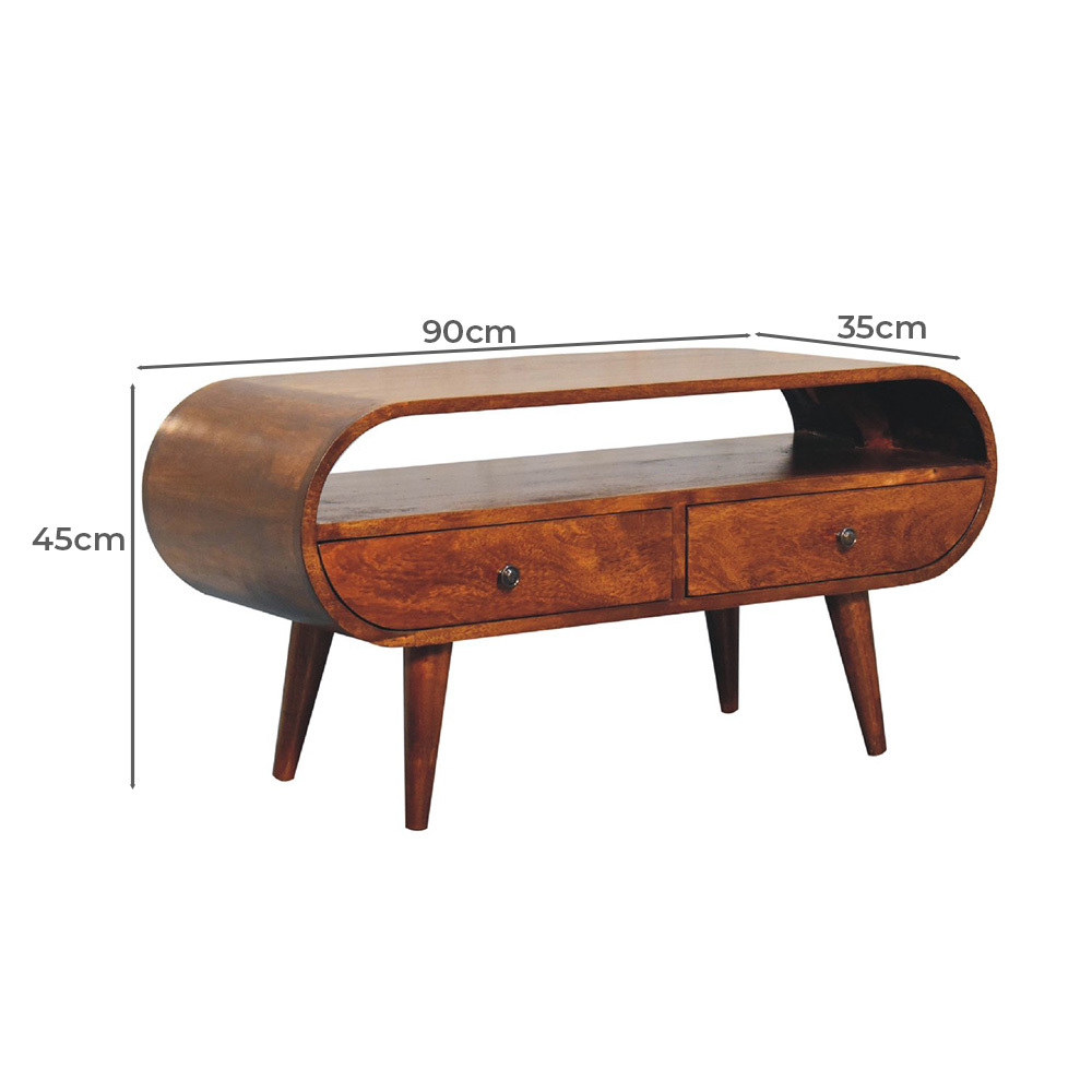 Chestnut Yury 2 Drawer Mango Wood TV Unit