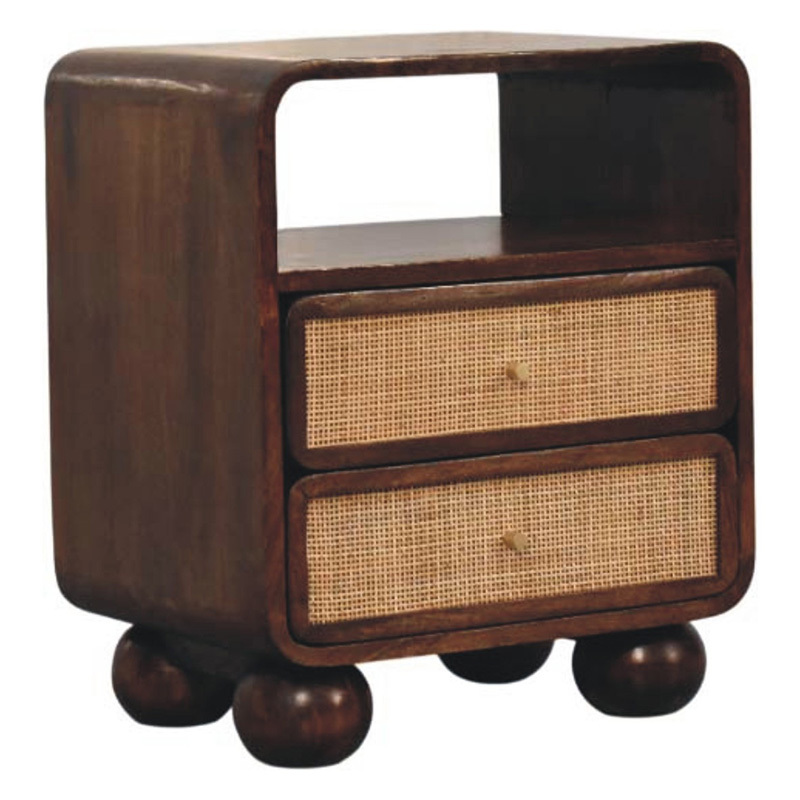 Delja 2 Drawer Mango Wood Bedside Table