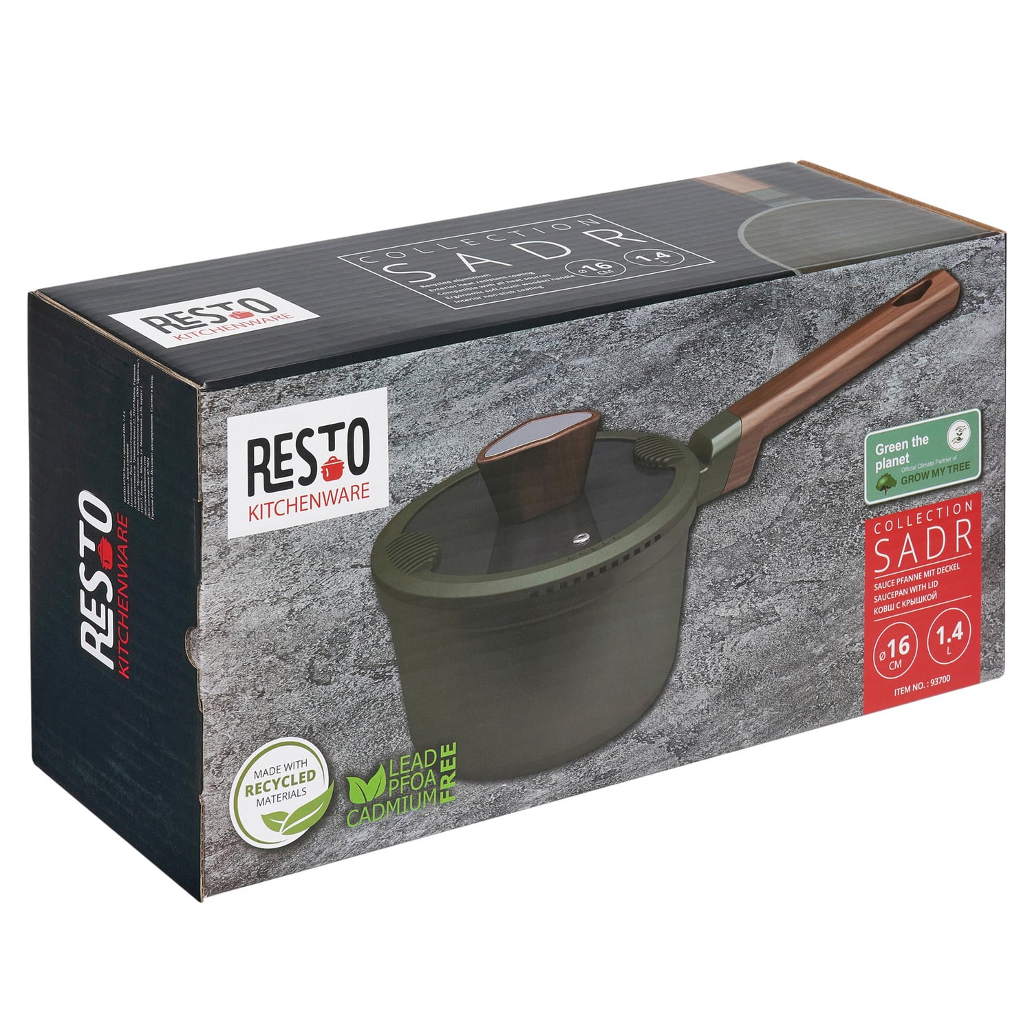 Resto Sadr 1.4L Non-Stick Saucepan with Lid