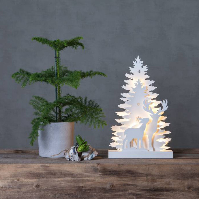 Christmas Light up Led Tree & Reindeers Ornament