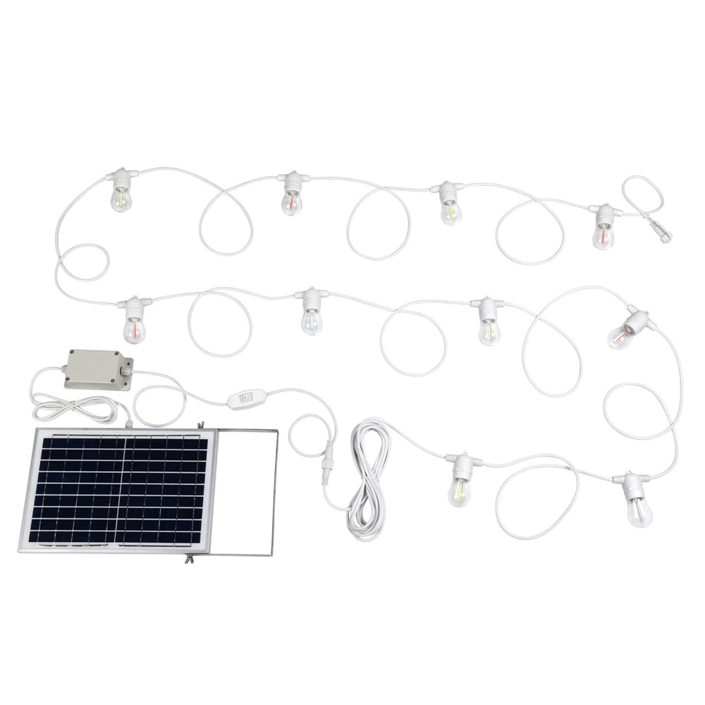 Multi-Colour LED Nikola Fixed Festoon Lights with Solar Kit