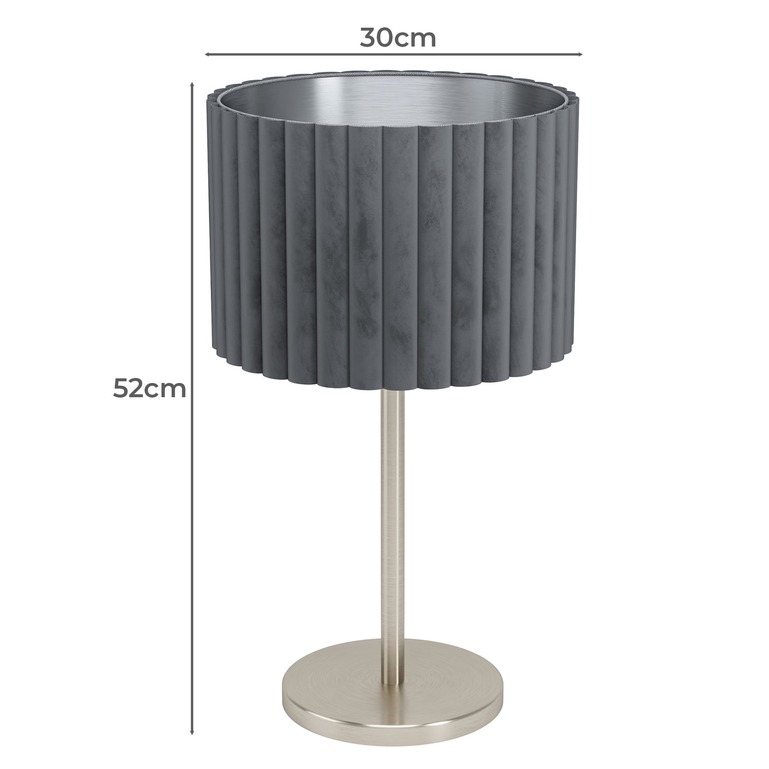 52cm Tamaresco Velvet Table Lamp