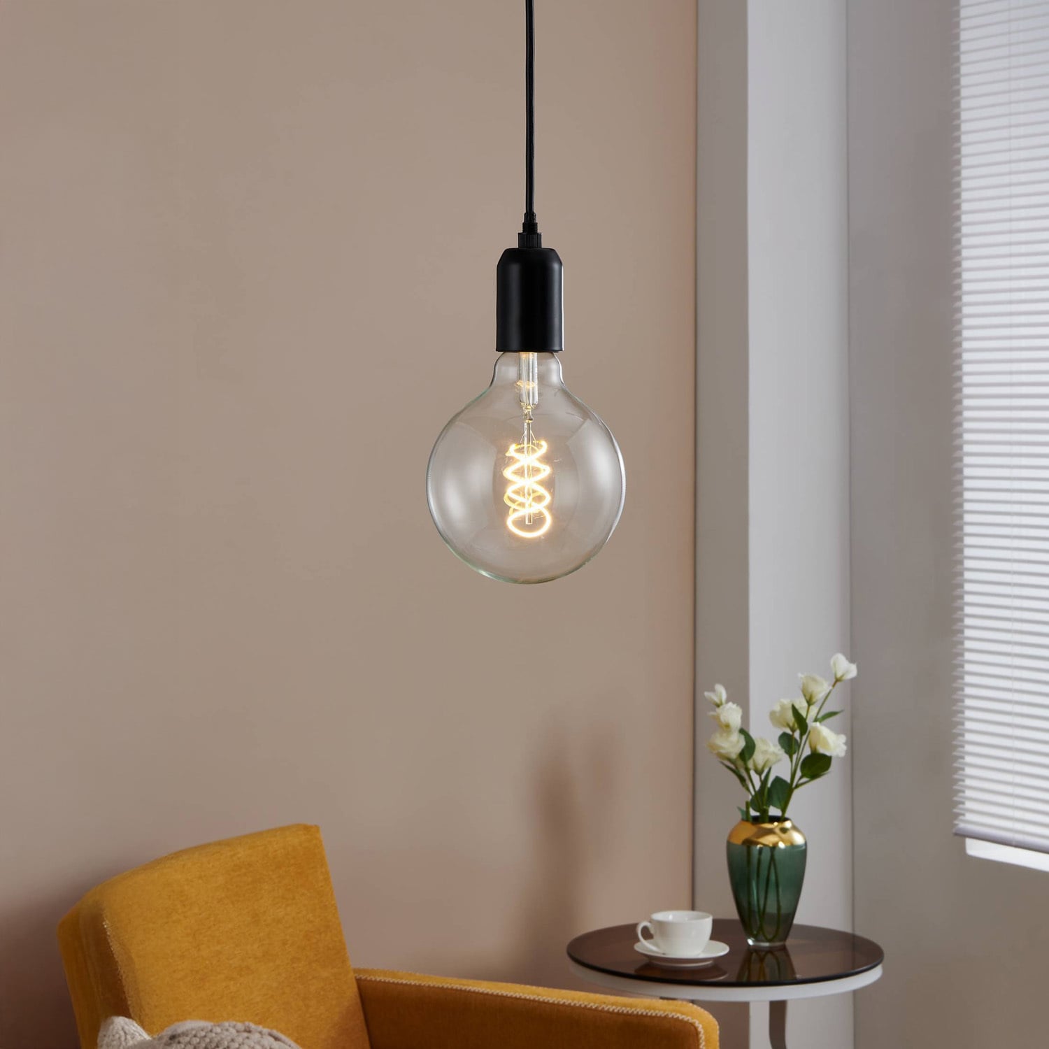7.3W G125 E27 Non Dimmable LED Spiral Filament Bulb