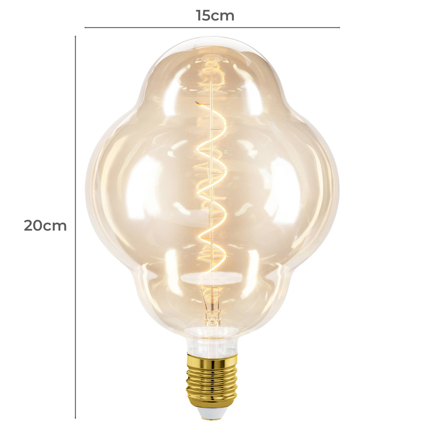 20cm  Round  4W Funky Vintage LED Filament Bulb