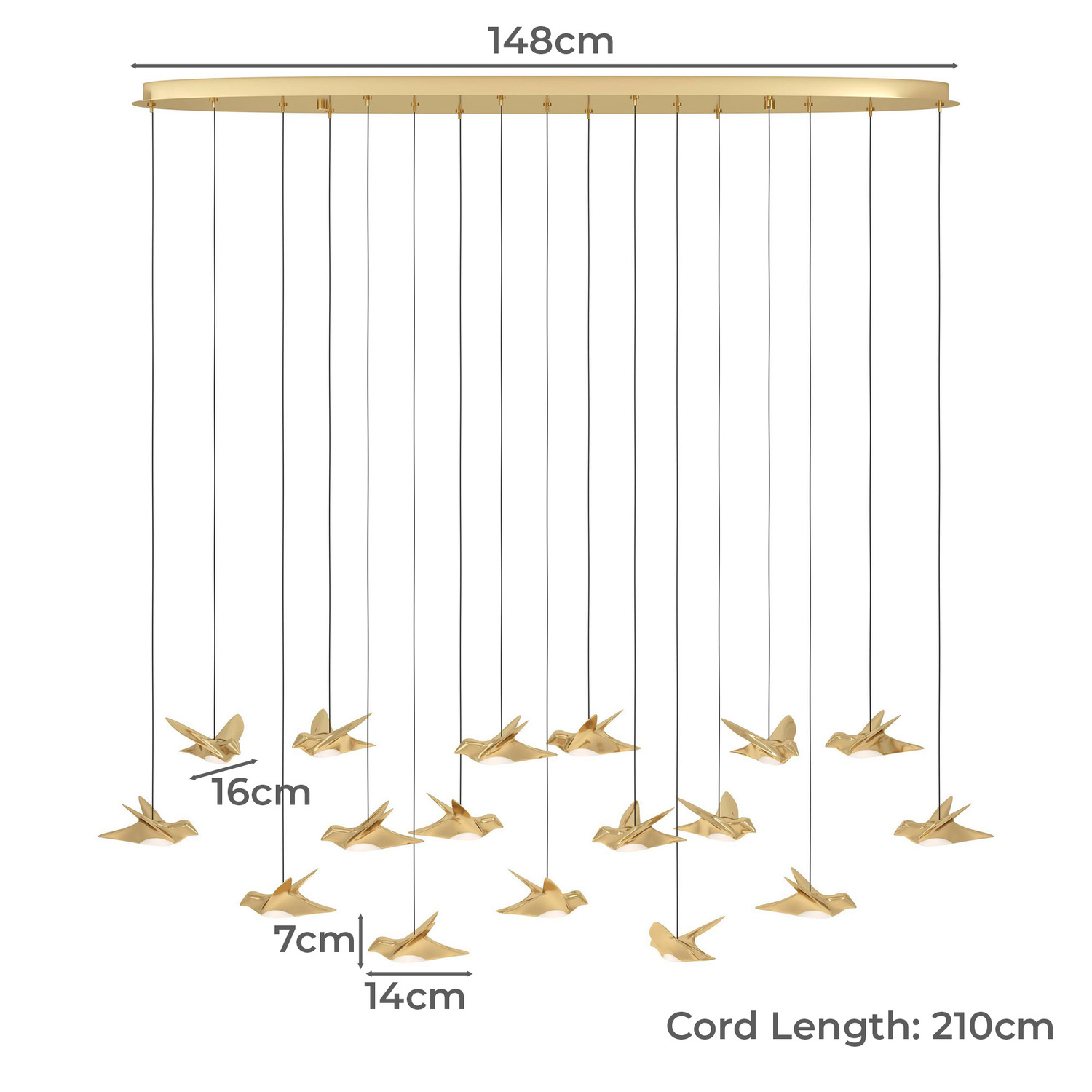 Oblong Paratebueno 17 Light LED Pendant