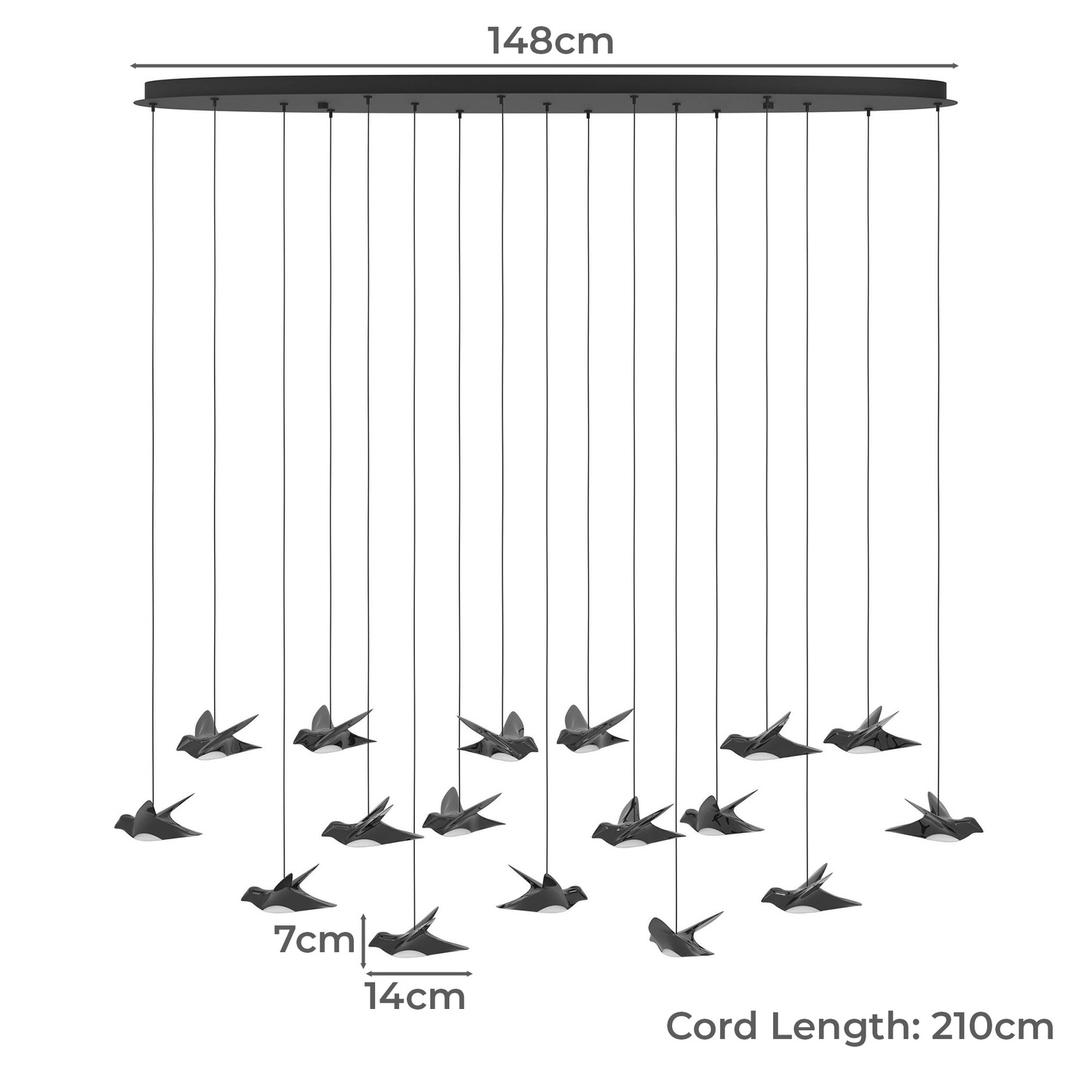 Oblong Paratebueno 17 Light LED Pendant