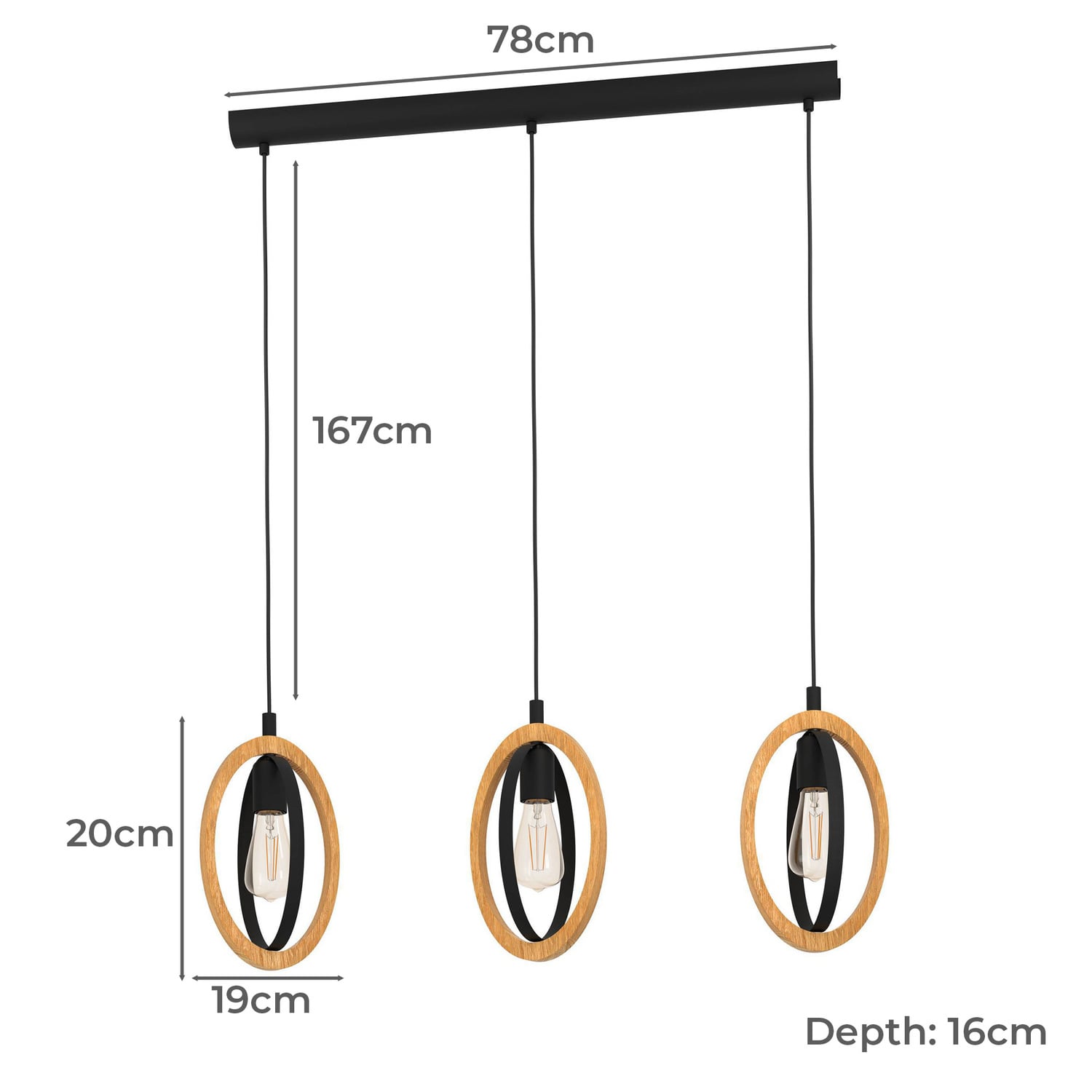 Basildon 3 Light Pendant
