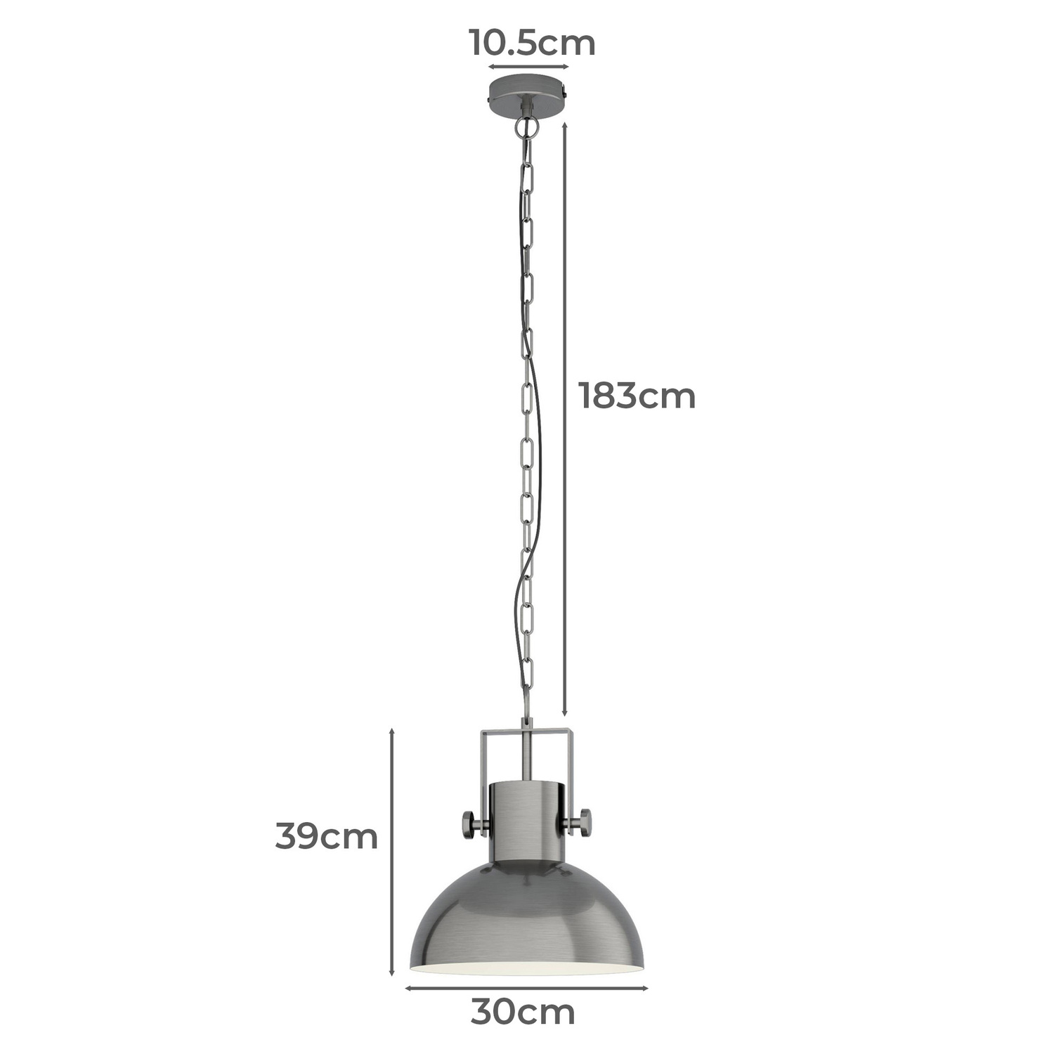 Lubenham Steel Pendant Light