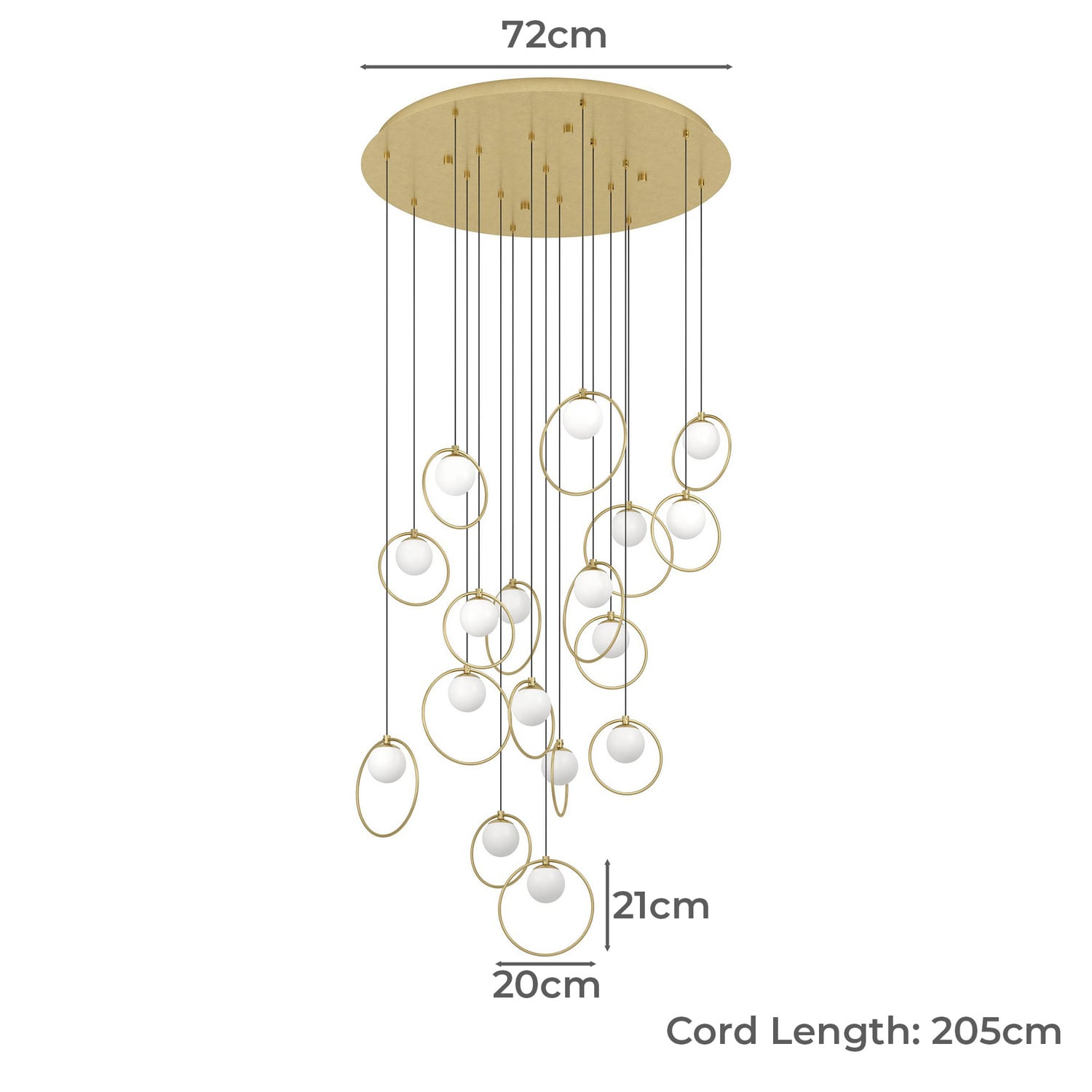Round Portocolom 17 Light LED Pendant