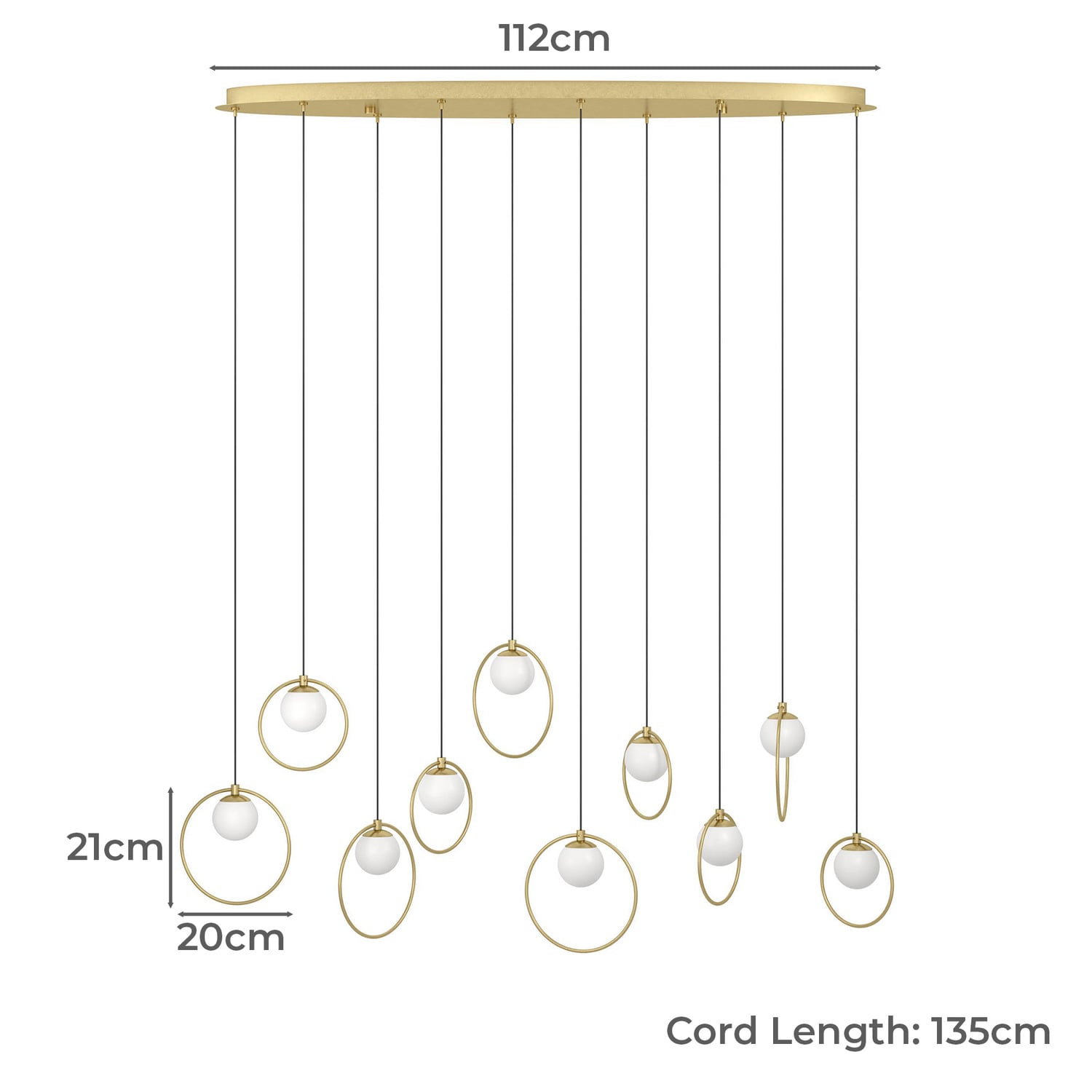 Oblong Portocolom 10 Light LED Pendant