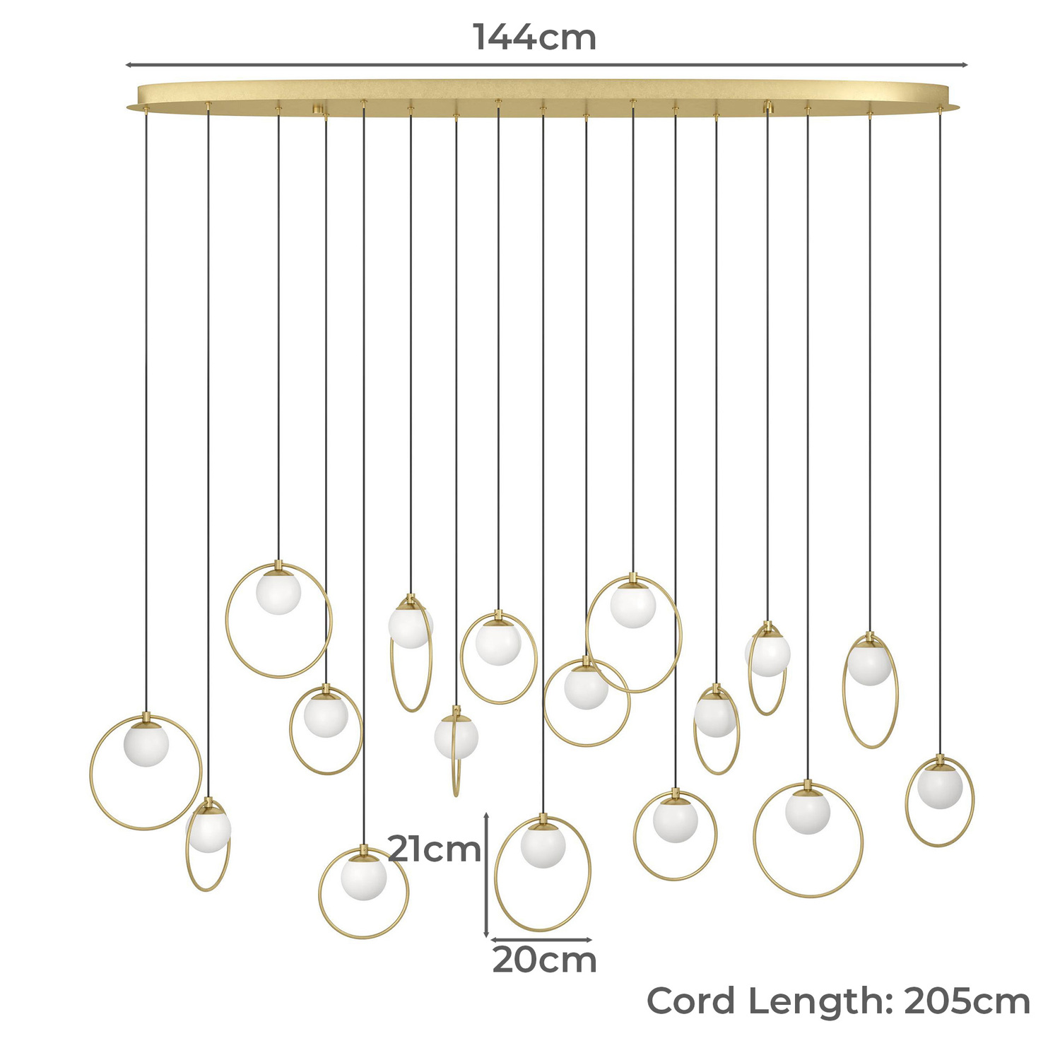 Oblong Portocolom 17 Light LED Pendant