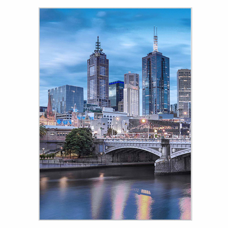 Melbourne Bridge Framed Canvas Wall Art