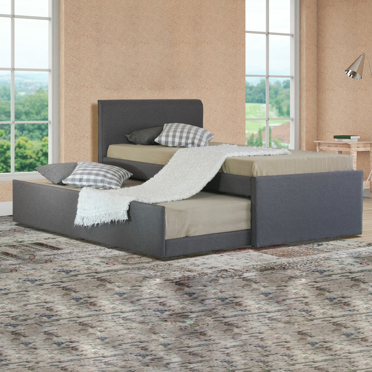 Grey King Single Hazel Trundle Bed, King Single Trundle Bed Fantastic Furniture