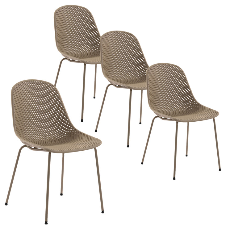 Gertrude Metal Plastic Dining, Plastic Dining Chairs Set Of 4