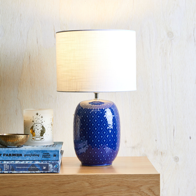 Sapphire Ceramic Table Lamp Pay, Camille Textured Ceramic Table Lamp