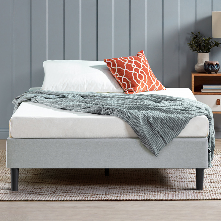 Studio Home Light Grey Cameron Upholstered Bed Base | Temple & Webster