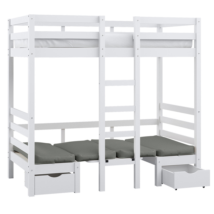 Chiara Single Convertible Bunk Bed, Bunk Bed With Convertible Table