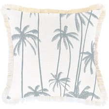 Tall Palms Coastal Fringed Square Outdoor Cushion