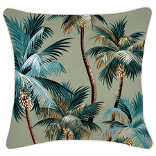 Palm Trees Piped Square Outdoor Cushion