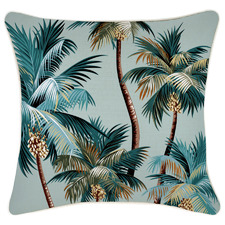 Palm Trees Piped Square Outdoor Cushion