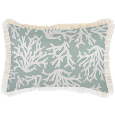 Coral Fringed Rectangular Outdoor Cushion