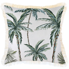 Palm Tree Paradise Fringed Outdoor Cushion