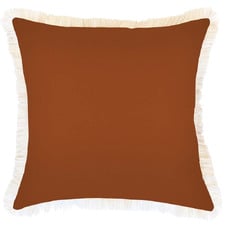 Fringed Coastal Solid Indoor/Outdoor Cushion