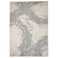 Pewter Enigmatic Printed Hand-Loomed Cotton Rug