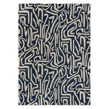 Blue Melodic Hand-Tufted Outdoor Rug