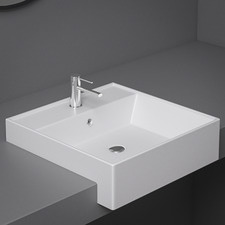 Helen Junior Semi-Recessed Basin in White