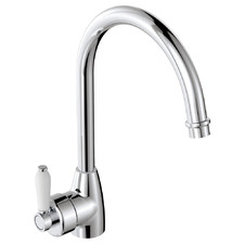 Eleanor Brass Kitchen Sink Mixer with White Ceramic Handle