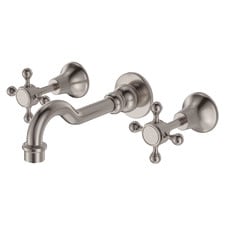 Lillian Cross Handle Basin/Bath Wall Tap Set