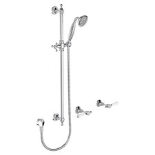 Lillian Lever Rail Shower Set With Ceramic White Handle