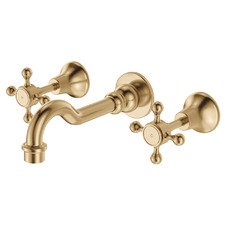 Lillian Cross Handle Basin Wall Tap Set
