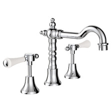 Lillian Shepherds Crook Basin Tap Set with Ceramic Levers