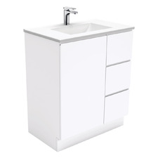 Vanessa Fingerpull 750mm Gloss White Freestanding Vanity Unit