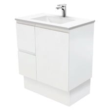 Vanessa Fingerpull 750mm Satin White Freestanding Vanity Unit