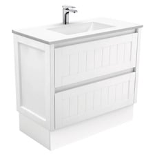 Vanessa Hampton 900mm White Freestanding Vanity Unit