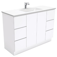Vanessa Fingerpull Gloss White Floor Standing Vanity