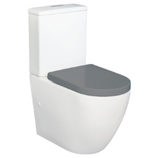Alix Rimless Grey Seat P-Trap Back to Wall Toilet Suite
