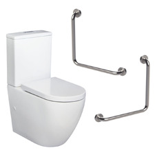Alix Ambulant Care Back To Wall Toilet Suite & Grab Rail Package