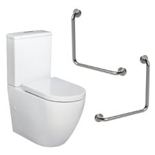 Alix-2 Ambulant Care Back To Wall Toilet Suite & Grab Rail Package