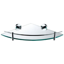 Chrome Michelle Glass Bathroom Corner Shelf