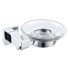 Chrome Modena Glass Soap Dish