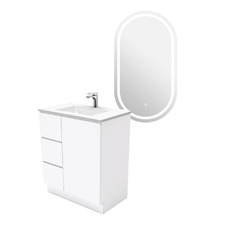 Vanessa 750mm Floormount Vanity package with Oval LED Mirror