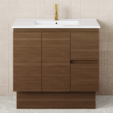 Dolce 900mm Walnut Freestanding Single Vanity