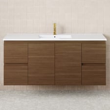 Dolce 1500mm Walnut Wall Hung Single Vanity